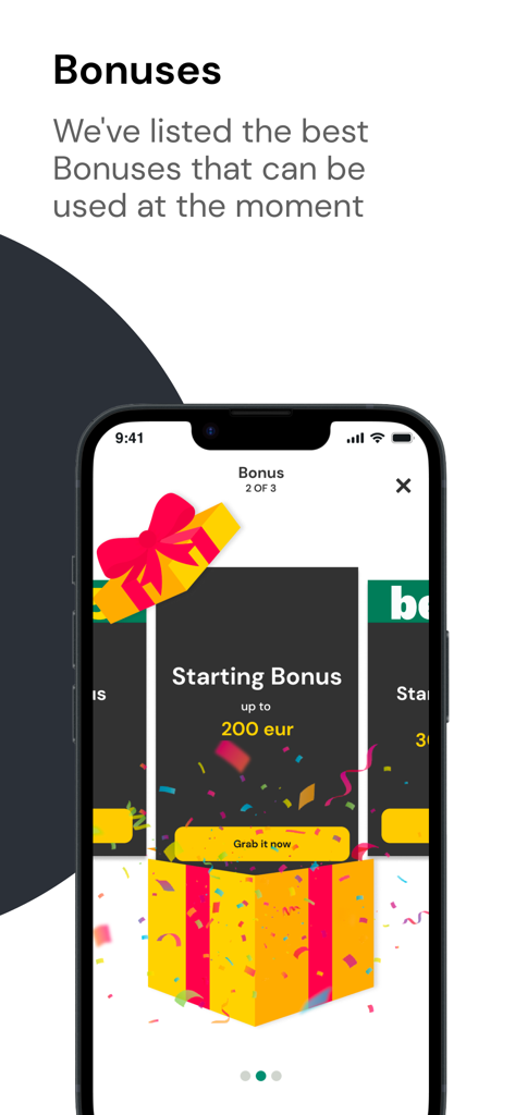 ProfitTips - Football Tips - Interfaz de la aplicación móvil que muestra ofertas de bonificación de bienvenida para apuestas de fútbol