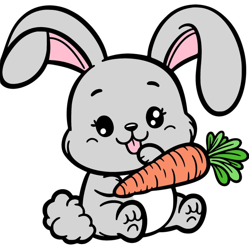 a bunny eating carrot