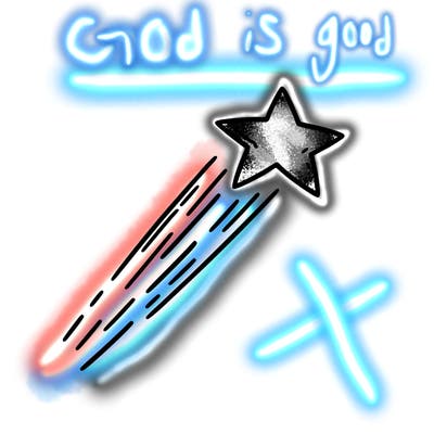 a shooting star in the sky