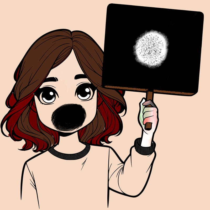 realistic girl holding up a sign