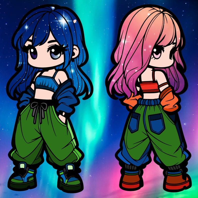 girl in crop top and baggy pants