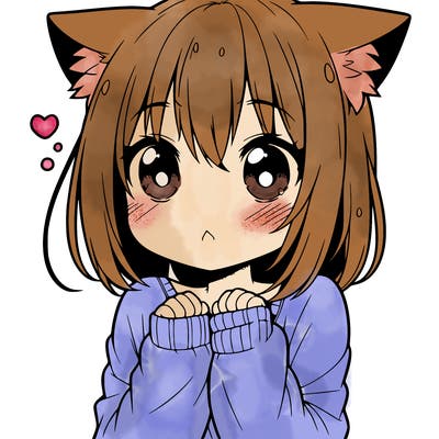 shy anime catgirl