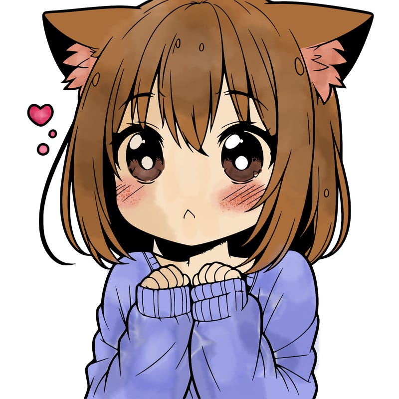 shy anime catgirl