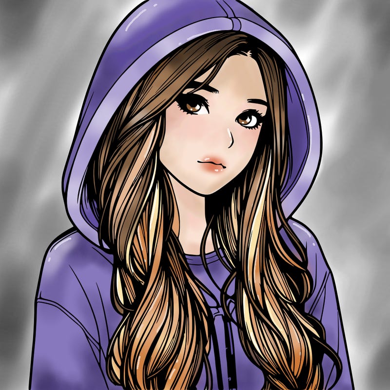 realistic girl with hoodie
