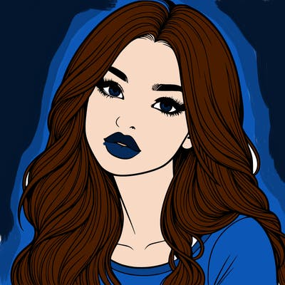 realistic girl with hair on her hair and lips