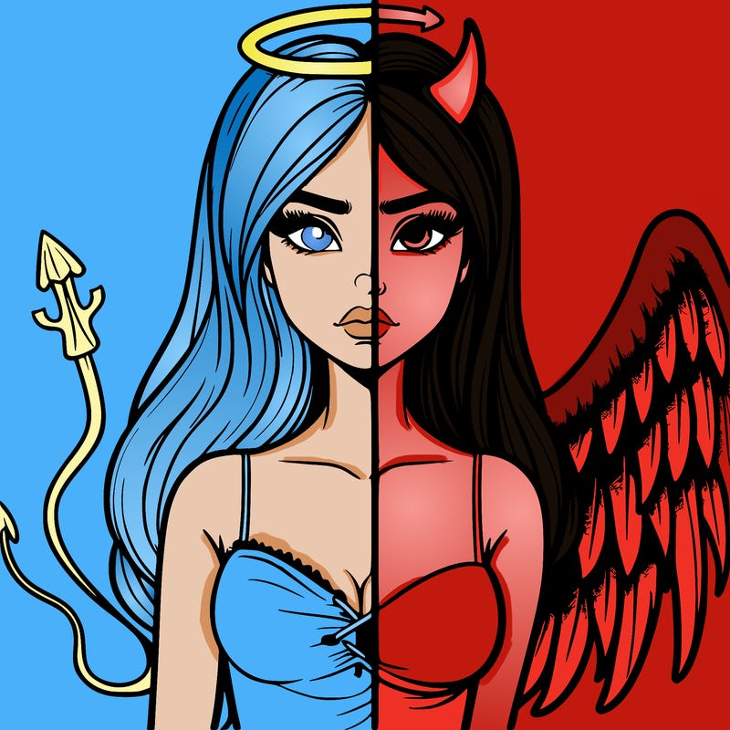 devil vs angel realistic girl