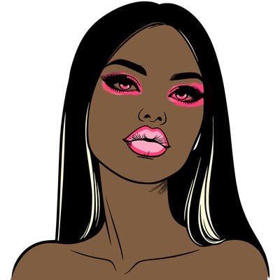 realistic woman with full lips