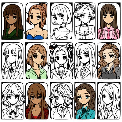 girls that look diffrent anime