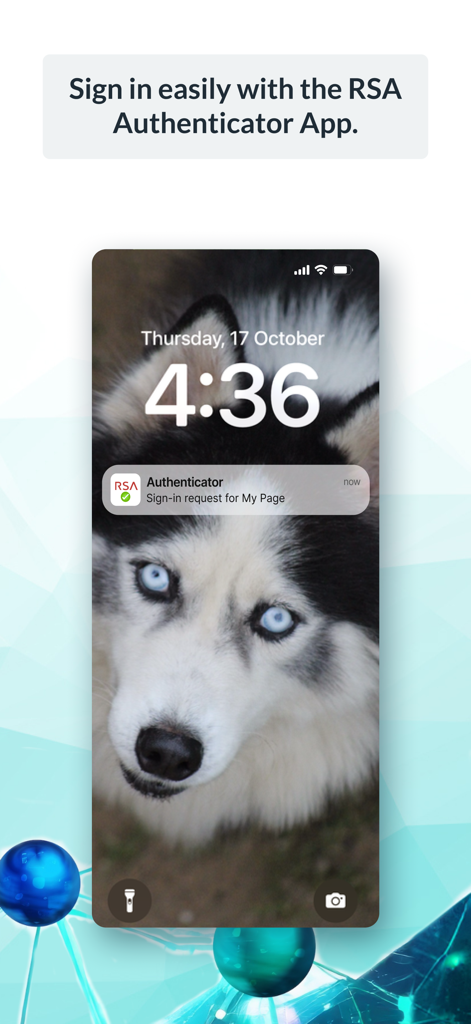 RSA Authenticator push notification for a sign-in request on an iPhone lock screen