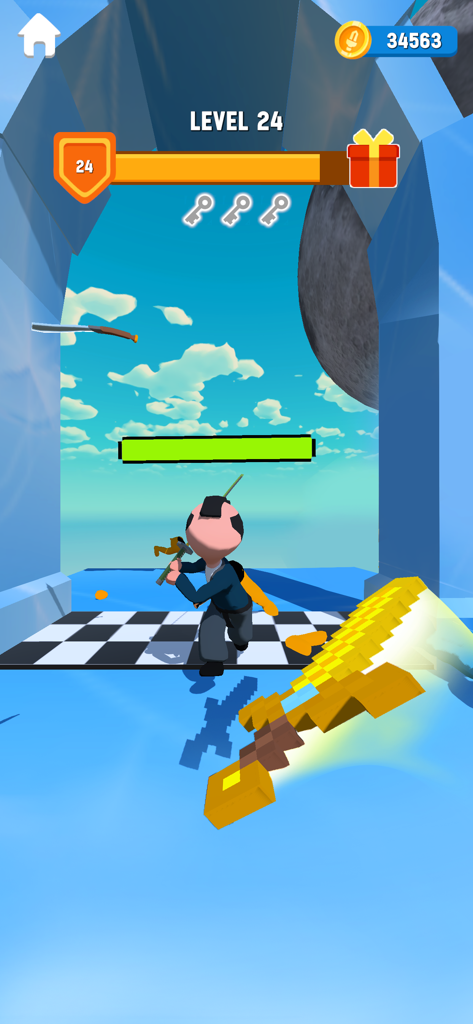 Blade Warriors 3D - Blade Warriors 3D gameplay screenshot showing a ninja character with a sword in a combat level