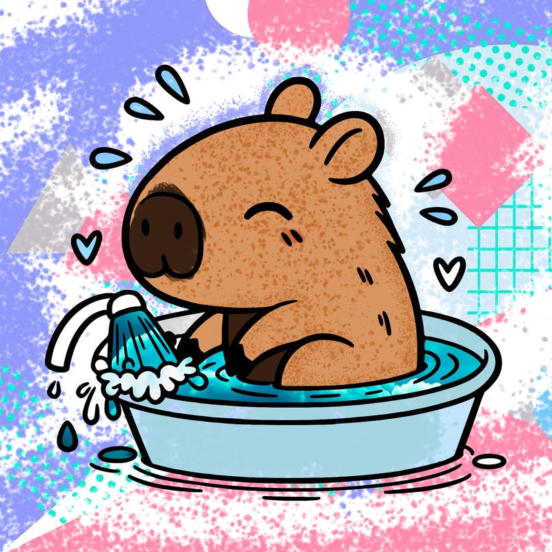 capybara taking a bath