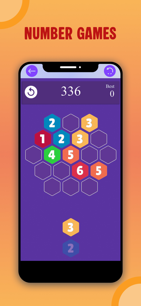 No Wifi Games: Play offline - 와이파이 없이 즐기는 게임 앱의 육각형 숫자 퍼즐 게임 인터페이스