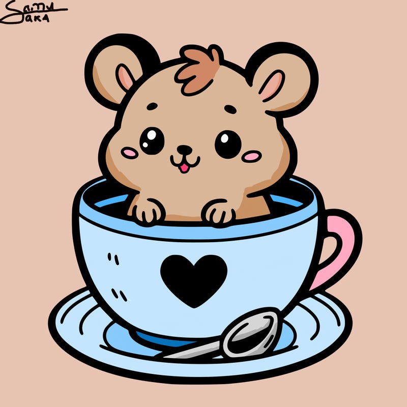 hamster sitting in a teacup