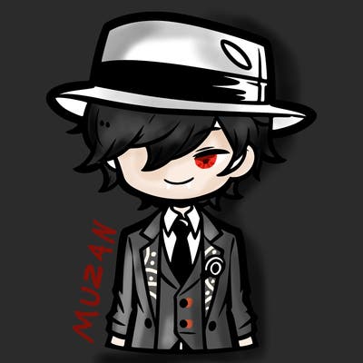 manga character wearing a suit with a top hat