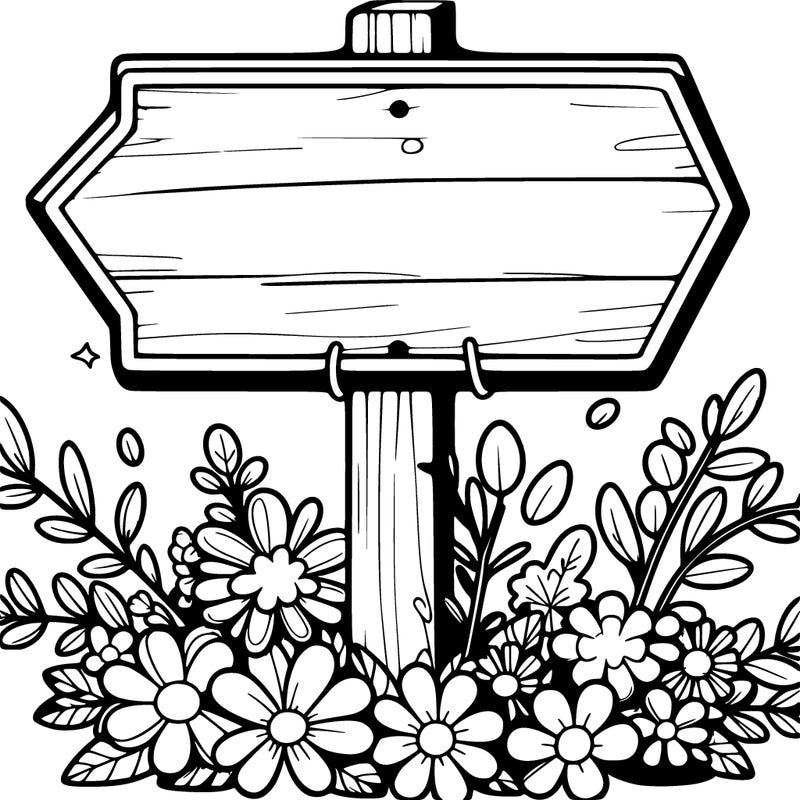 empty sign with flowers