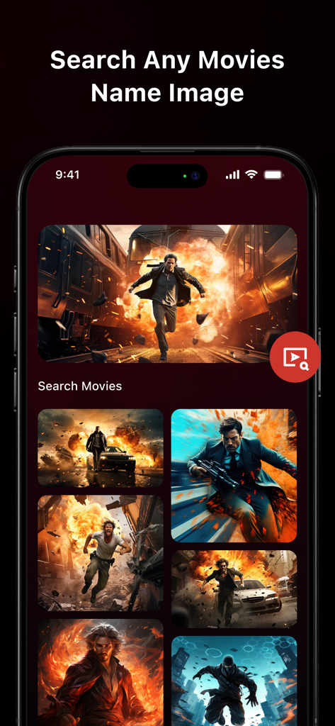 NetMirror APP - Watch Movies - Search interface of NetMirror app displaying a variety of action movie posters