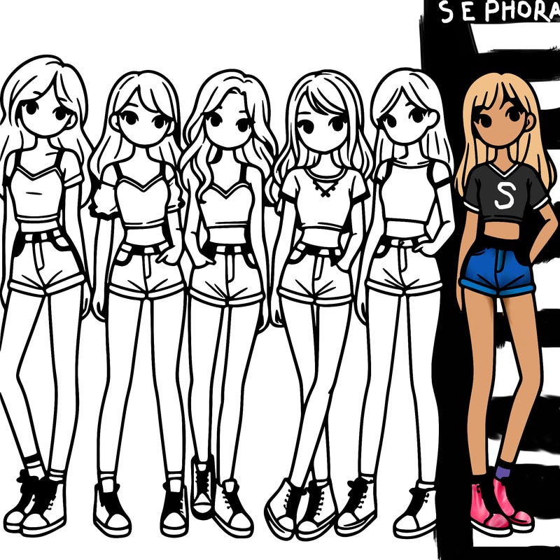 a group of girls wearing crop tops and shorts