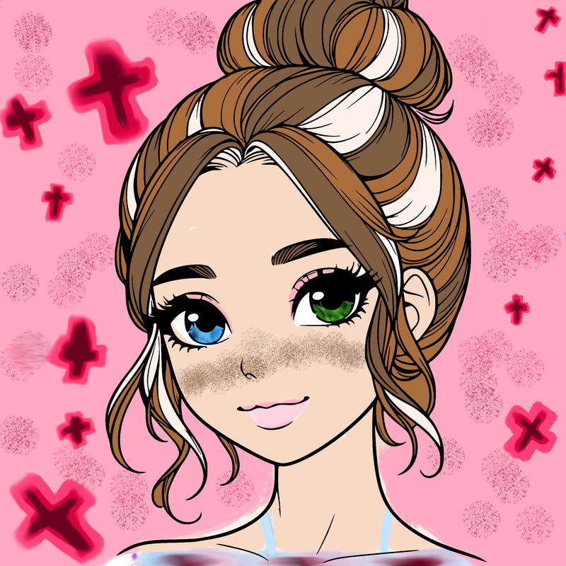 realistic pretty girl with hair in bun