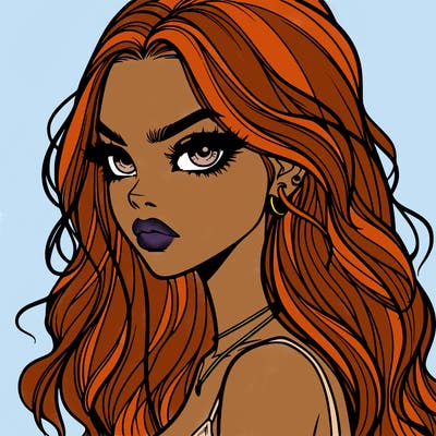 a realistic girl with siren eyes and looks badass