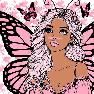 butterfly fairy realistic girl
