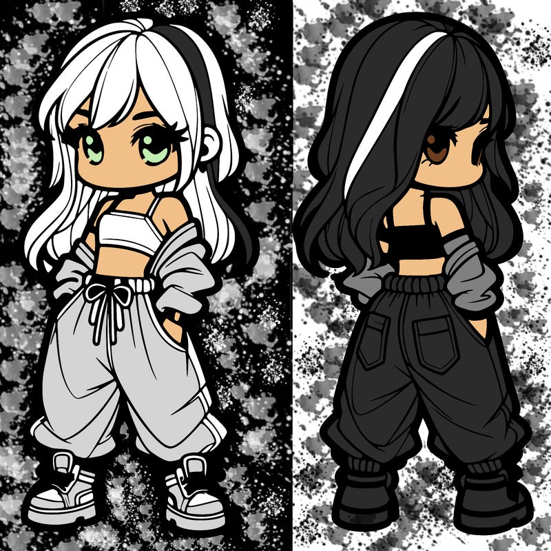 girl in crop top and baggy pants