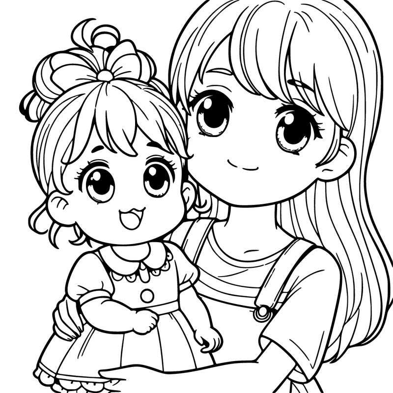 a girl with her baby sister