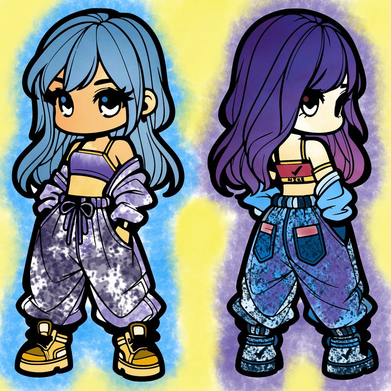 girl in crop top and baggy pants