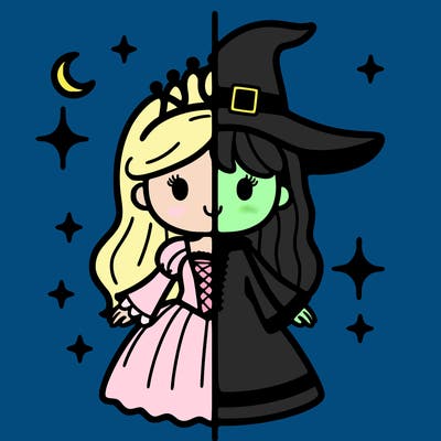 split princess and witch
