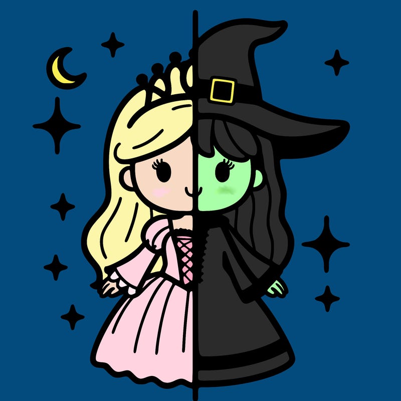 split princess and witch