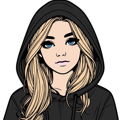 realistic girl with a hoodie