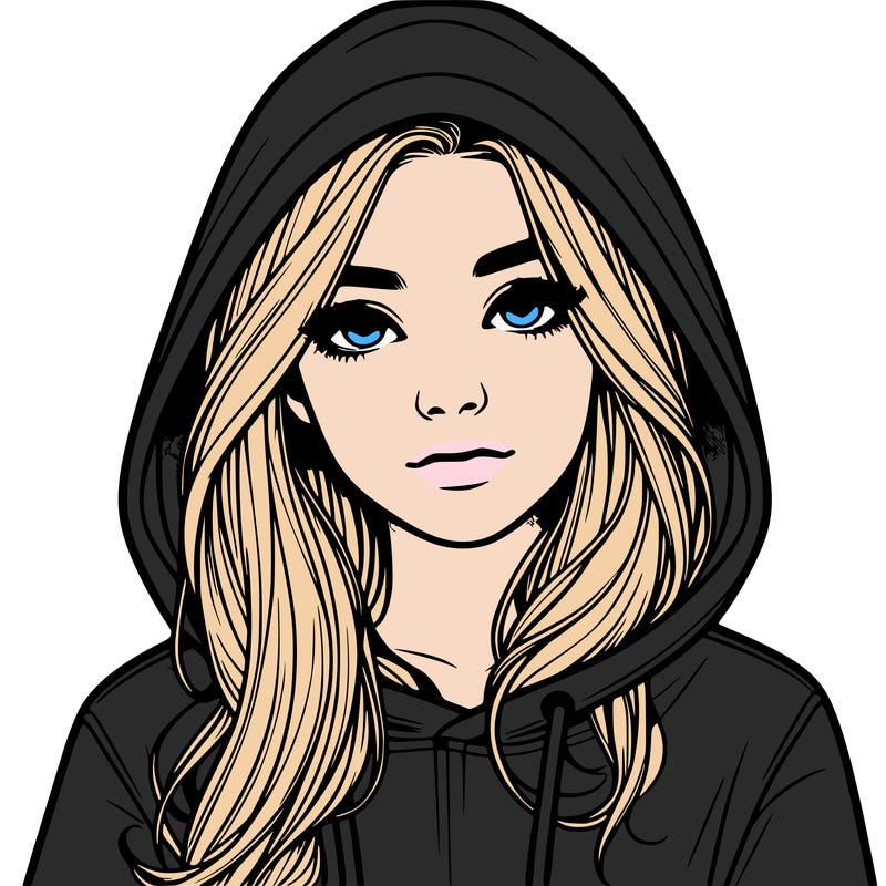 realistic girl with a hoodie
