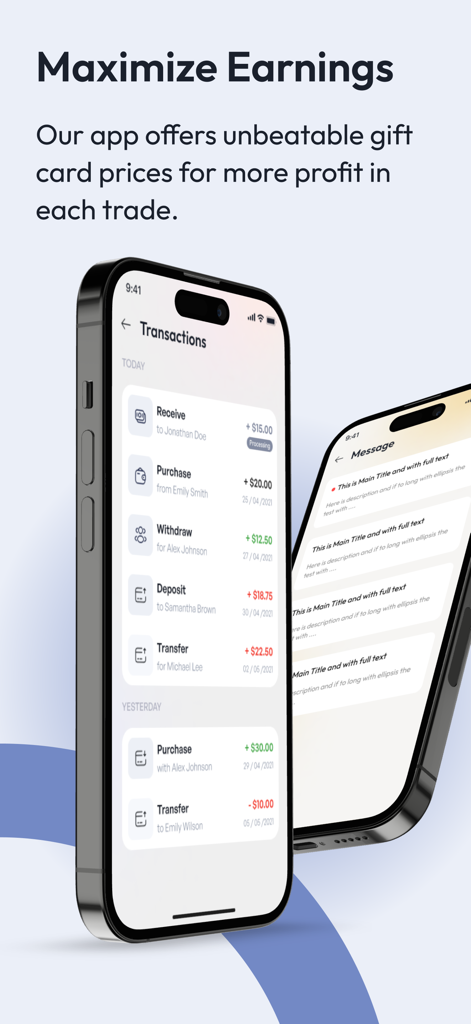 Cardlaxy app screenshot showing transaction list and trade profits