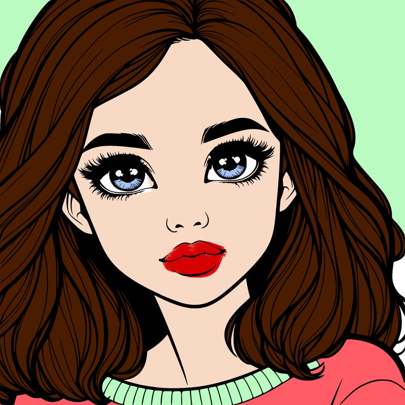 realistic girl whith cute eyes