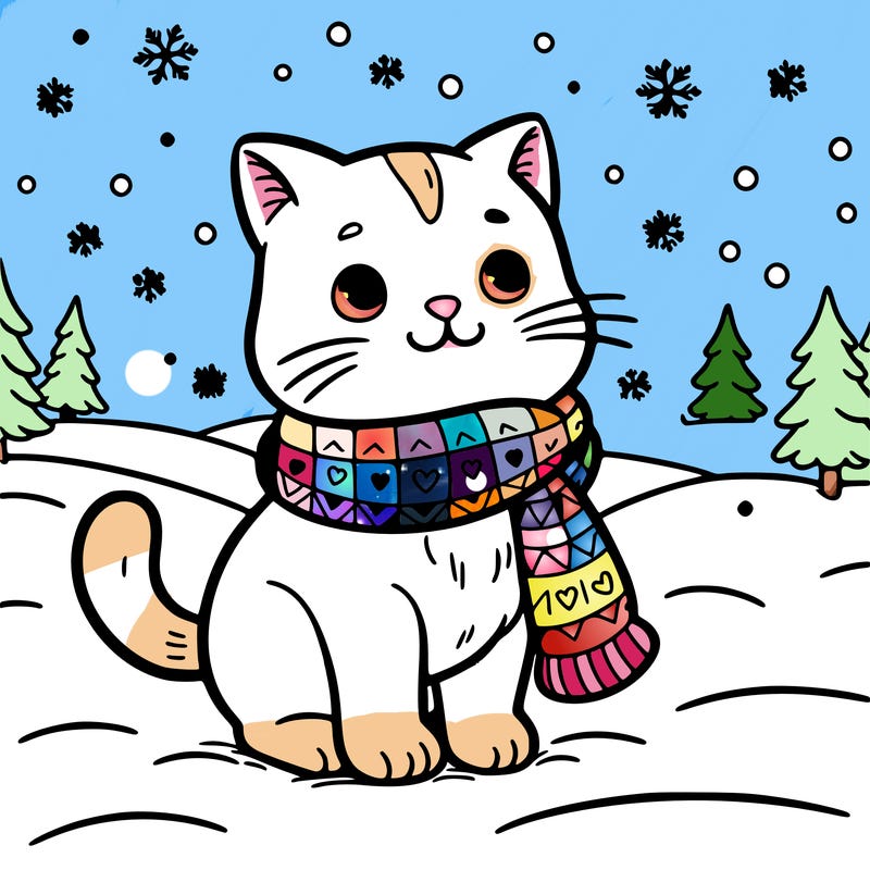 cat in the snow
