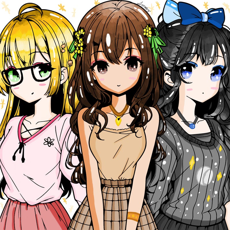 three girls anime