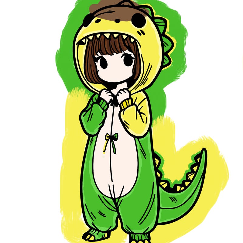 dino onesies on girl