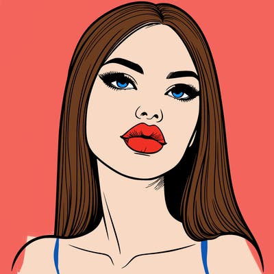 realistic woman with full lips