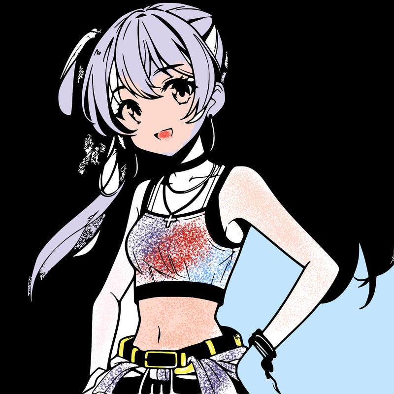 anime girl wearing crop top