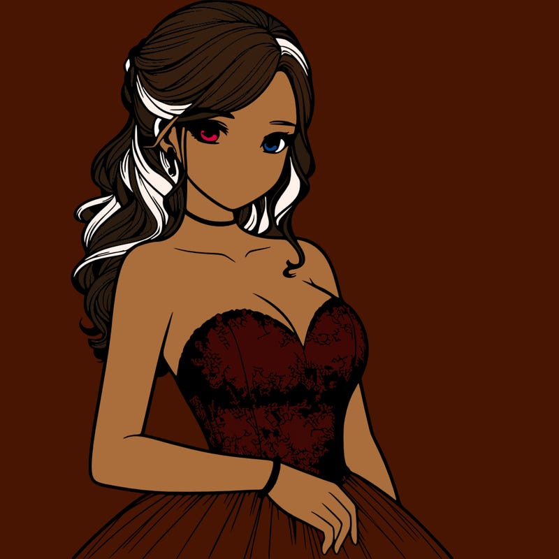 realistic girl in prom dress