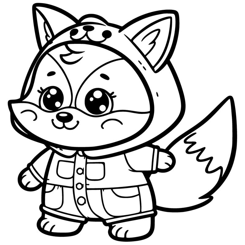 show me a pic of a  cute dog, dressed up at a fox