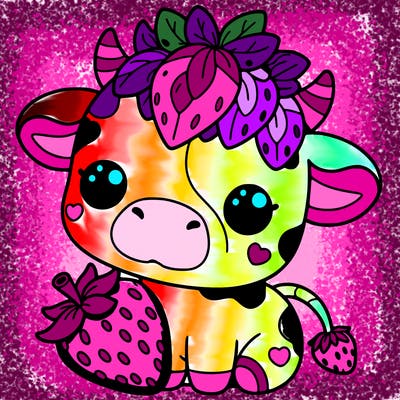 cute strawberry cow