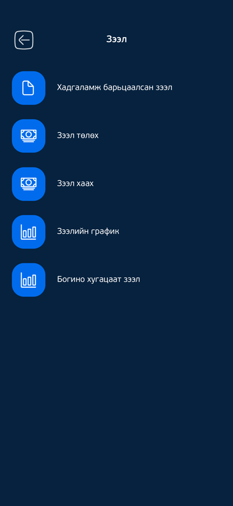 Capitron Digital Bank - Tela de gerenciamento de empréstimos no aplicativo Capitron Digital Bank