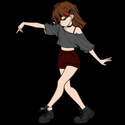 realistic girl danceing
