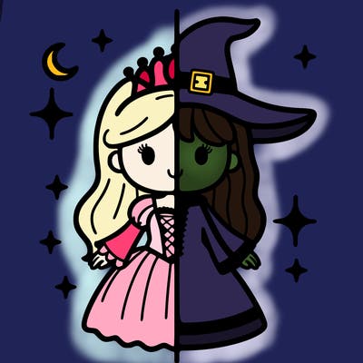 split princess and witch