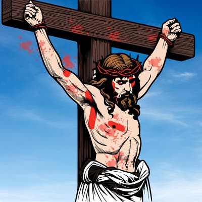 jesus realistic on the cross