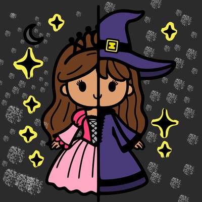 split princess and witch