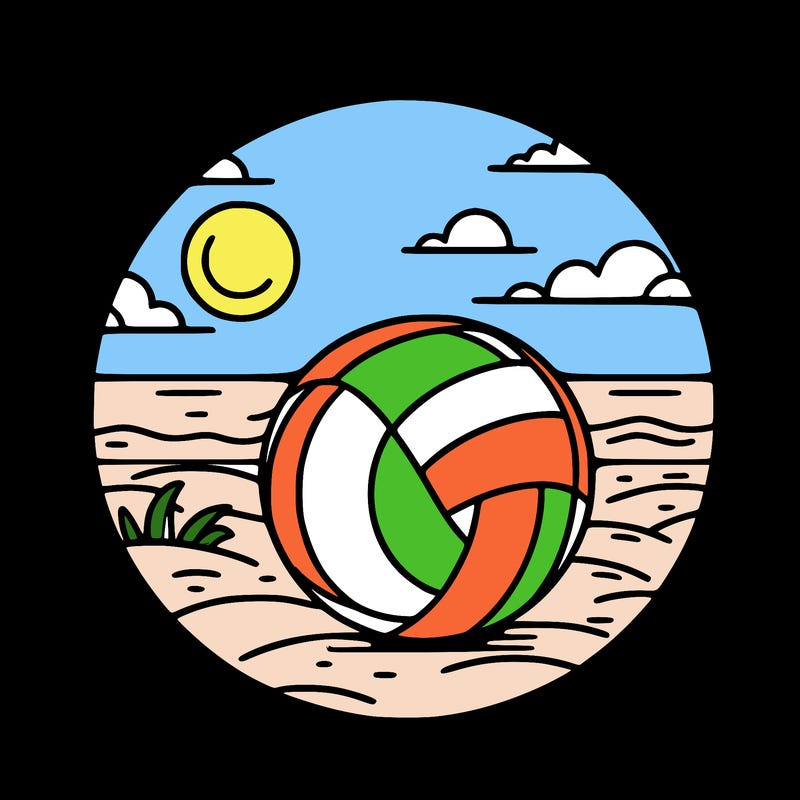 volleyball on a beach