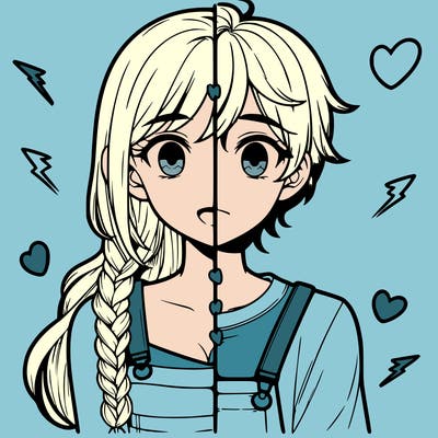 realistic girl boy split