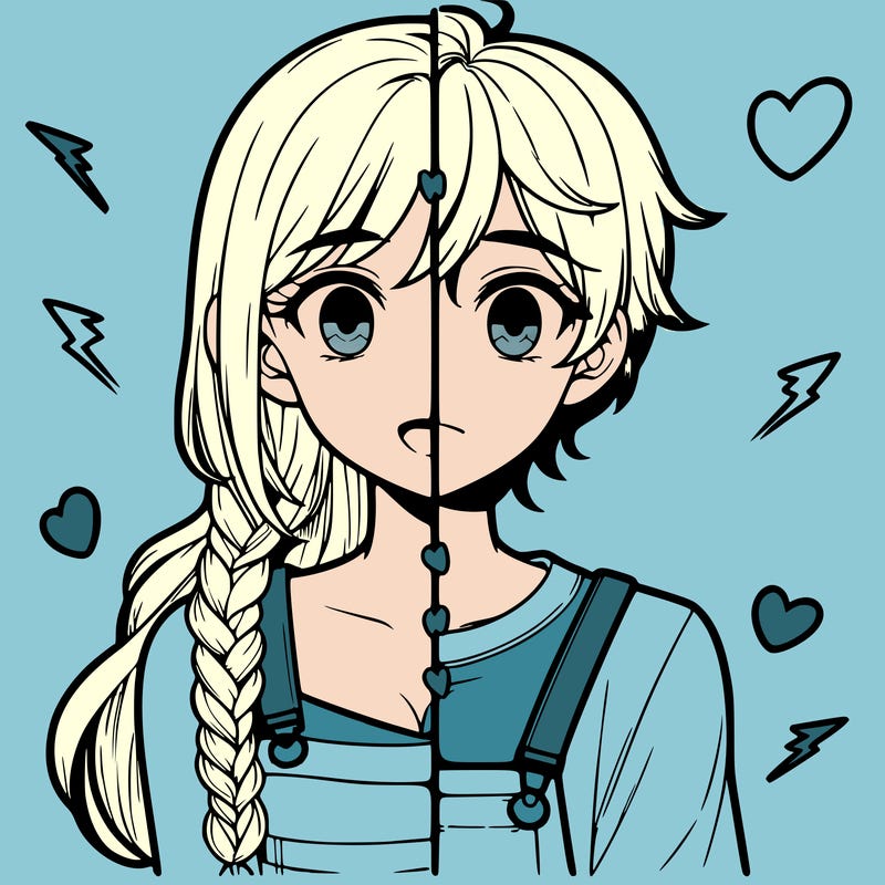 realistic girl boy split