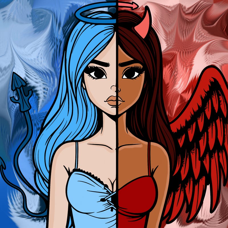 devil vs angel realistic girl
